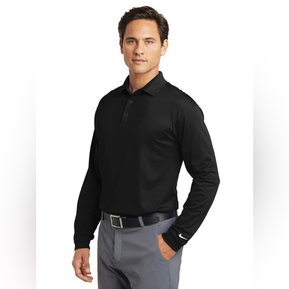 Nike Dri-FIT Golf Tech Men’s Long Sleeve Stretch Polo Size 4XLT Black 604940-010 - Picture 1 of 6